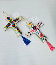Load image into Gallery viewer, Christmas Otomi Hand-Embroidered Cross Ornament