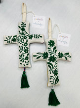 Load image into Gallery viewer, Christmas Otomi Hand-Embroidered Cross Ornament