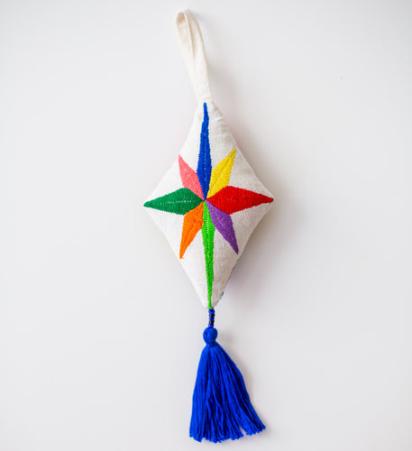 Christmas Otomi Hand-Embroidered Ornament-Star