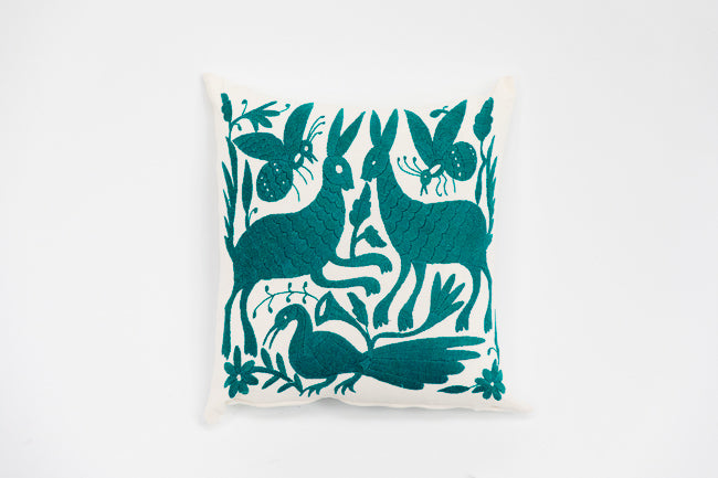Otomi Hand-Embroidered Square Pillow
